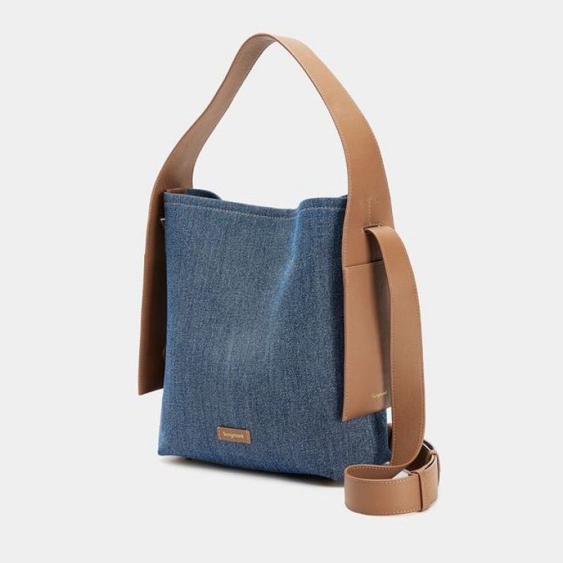 Songmont Medium Drippy Borse Tote Blu | ITALIA 87234